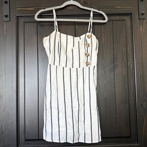 Blue and White Striped Mini Dress